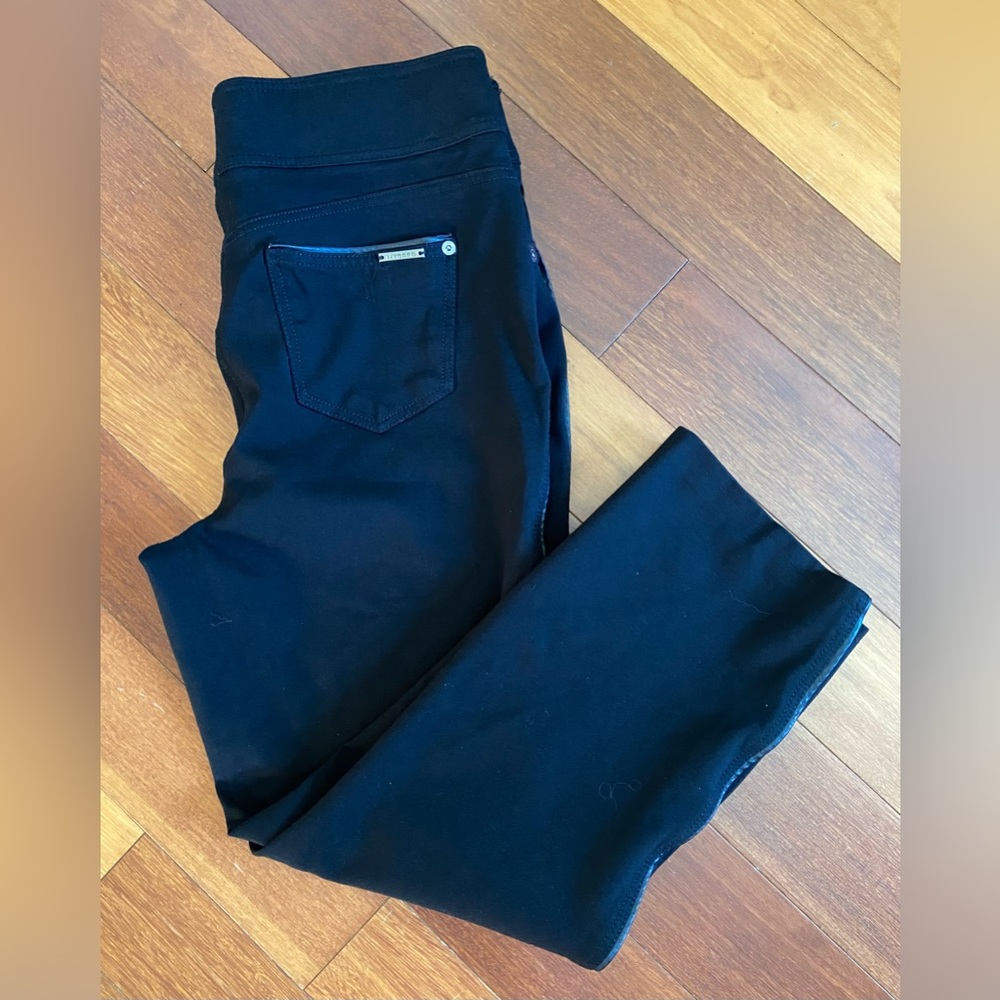 Nygard Slims Black Piping Capri Ankle Stretch Pant